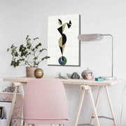 Quadro Decorativo em Tela 45x70cm - Pintura Multicolor com Moldura de Pinho Natural