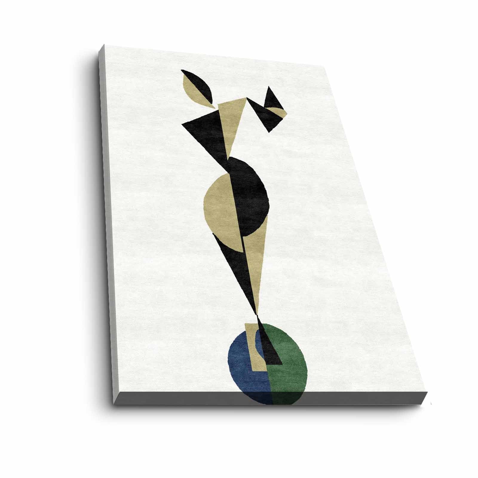 Quadro Decorativo em Tela 45x70cm - Pintura Multicolor com Moldura de Pinho Natural