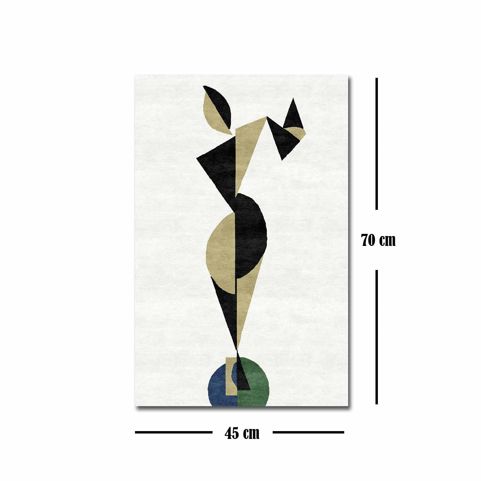 Quadro Decorativo em Tela 45x70cm - Pintura Multicolor com Moldura de Pinho Natural