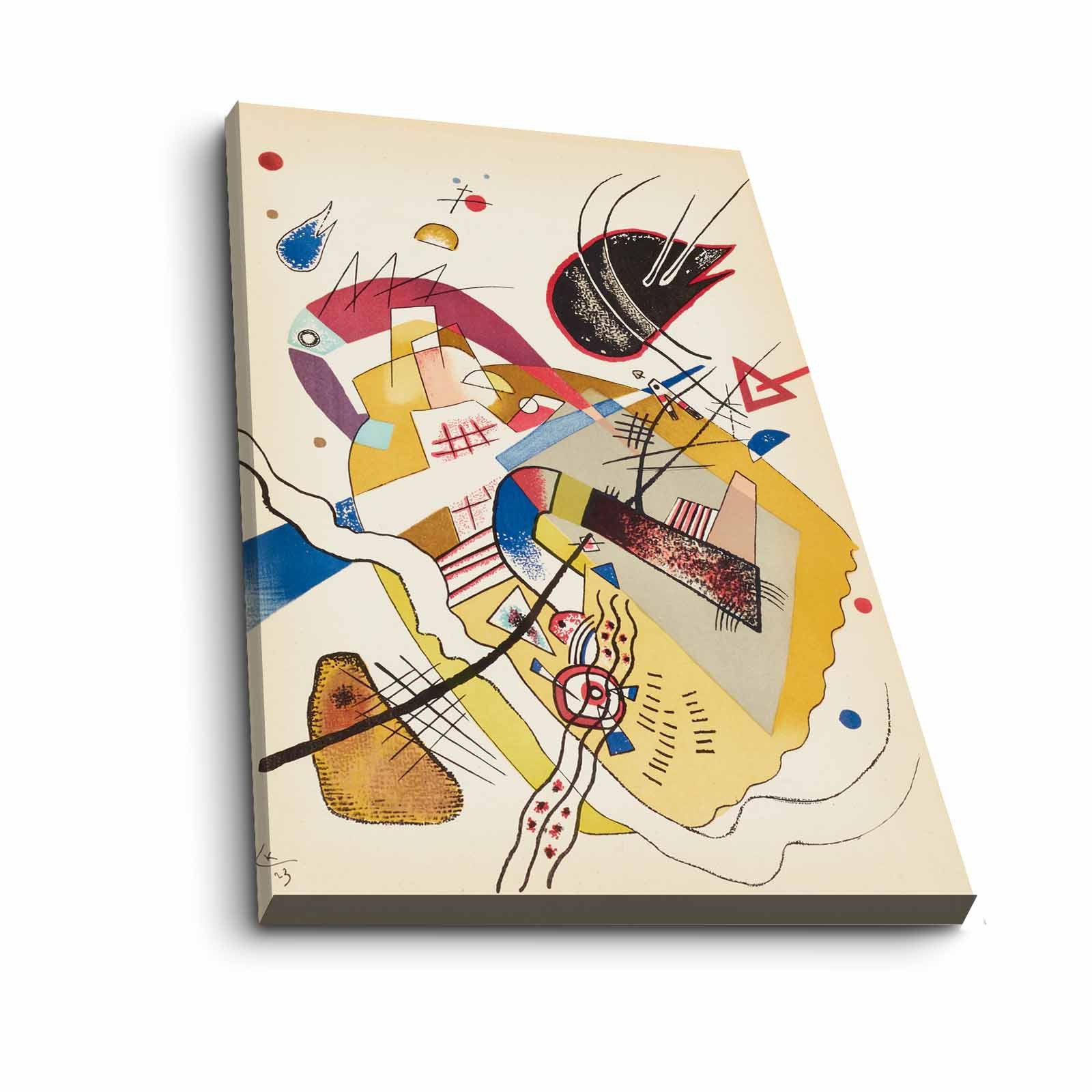 Quadro Decorativo em Tela 45x70cm - Pintura Multicolor com Moldura de Pinho Natural