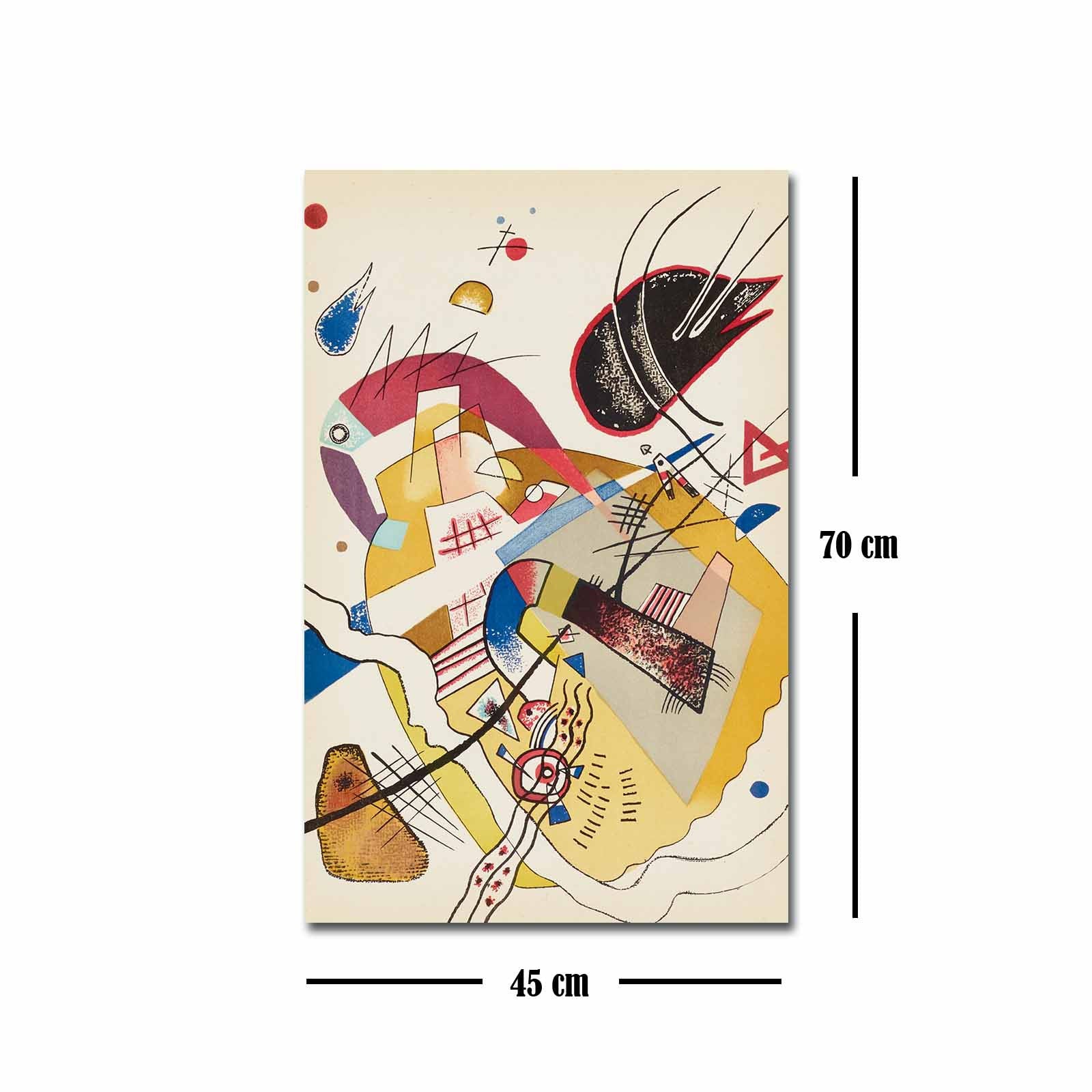 Quadro Decorativo em Tela 45x70cm - Pintura Multicolor com Moldura de Pinho Natural