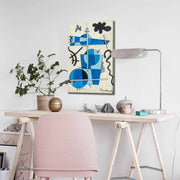 Quadro Decorativo em Tela 45x70cm - Pintura Multicolor com Moldura de Pinho Natural