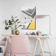 Quadro Decorativo em Tela 45x70cm - Pintura Multicolor com Moldura de Pinho Natural