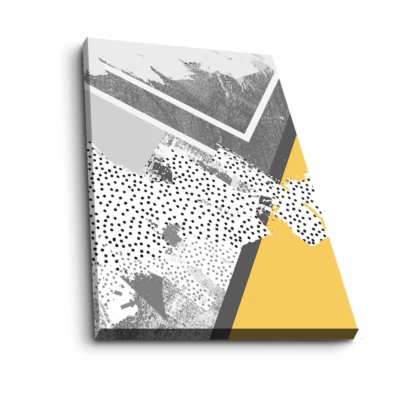 Quadro Decorativo em Tela 45x70cm - Pintura Multicolor com Moldura de Pinho Natural