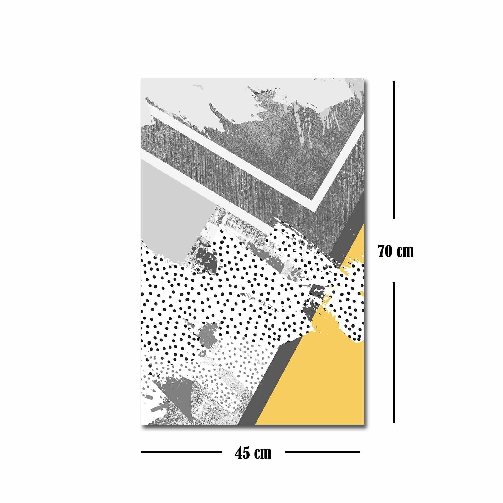 Quadro Decorativo em Tela 45x70cm - Pintura Multicolor com Moldura de Pinho Natural