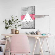 Quadro Decorativo em Tela 45x70cm - Pintura Multicolor com Moldura de Pinho Natural