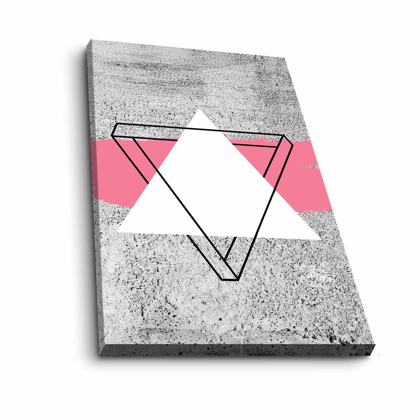 Quadro Decorativo em Tela 45x70cm - Pintura Multicolor com Moldura de Pinho Natural