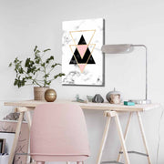 Quadro Decorativo em Tela 45x70cm - Pintura Multicolor com Moldura de Pinho Natural