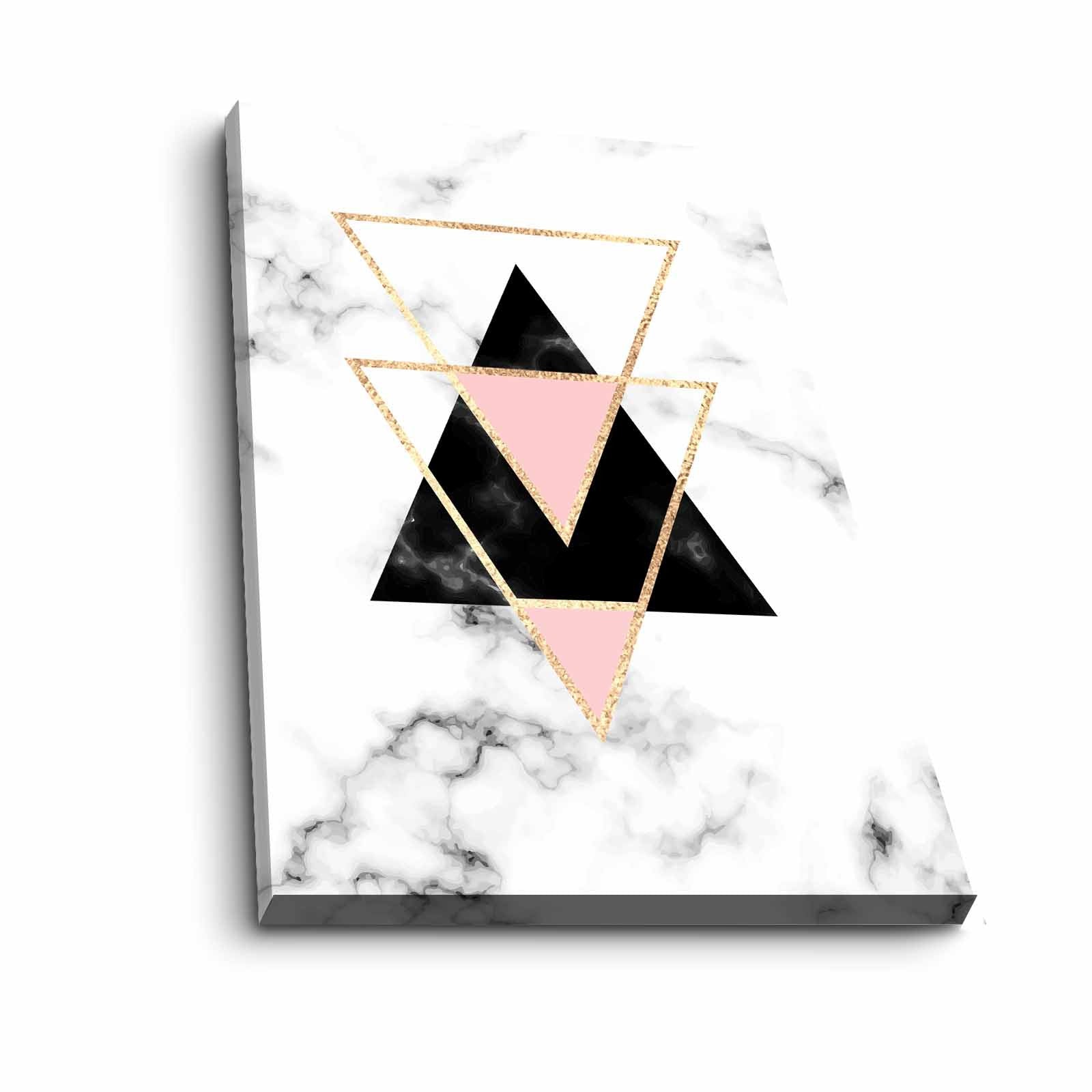 Quadro Decorativo em Tela 45x70cm - Pintura Multicolor com Moldura de Pinho Natural