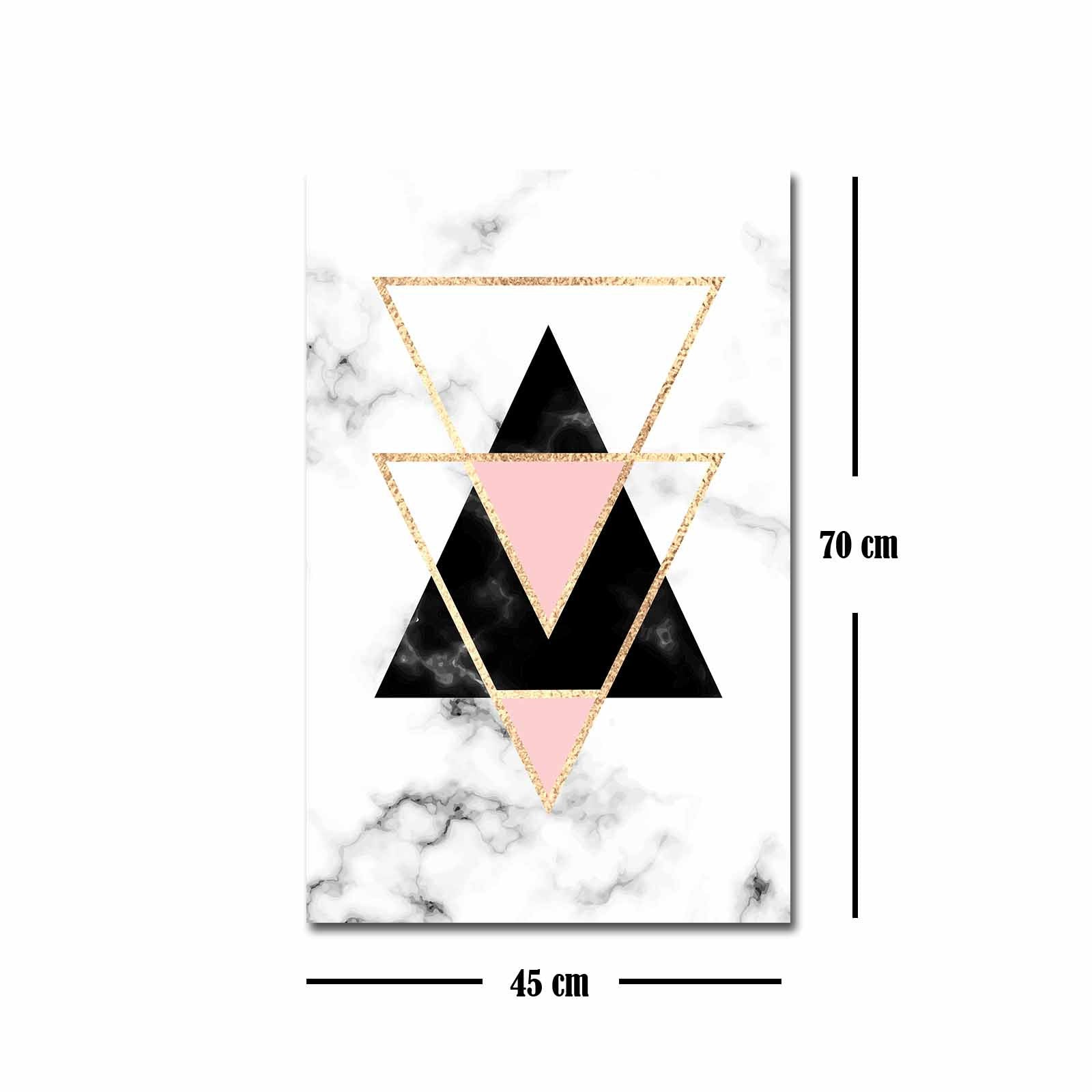 Quadro Decorativo em Tela 45x70cm - Pintura Multicolor com Moldura de Pinho Natural