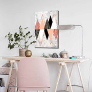 Quadro Decorativo em Tela 45x70cm - Pintura Multicolor com Moldura de Pinho Natural