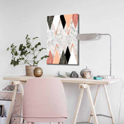 Quadro Decorativo em Tela 45x70cm - Pintura Multicolor com Moldura de Pinho Natural