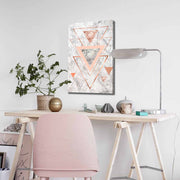 Quadro Decorativo em Tela 45x70cm - Pintura Multicolor com Moldura de Pinho Natural