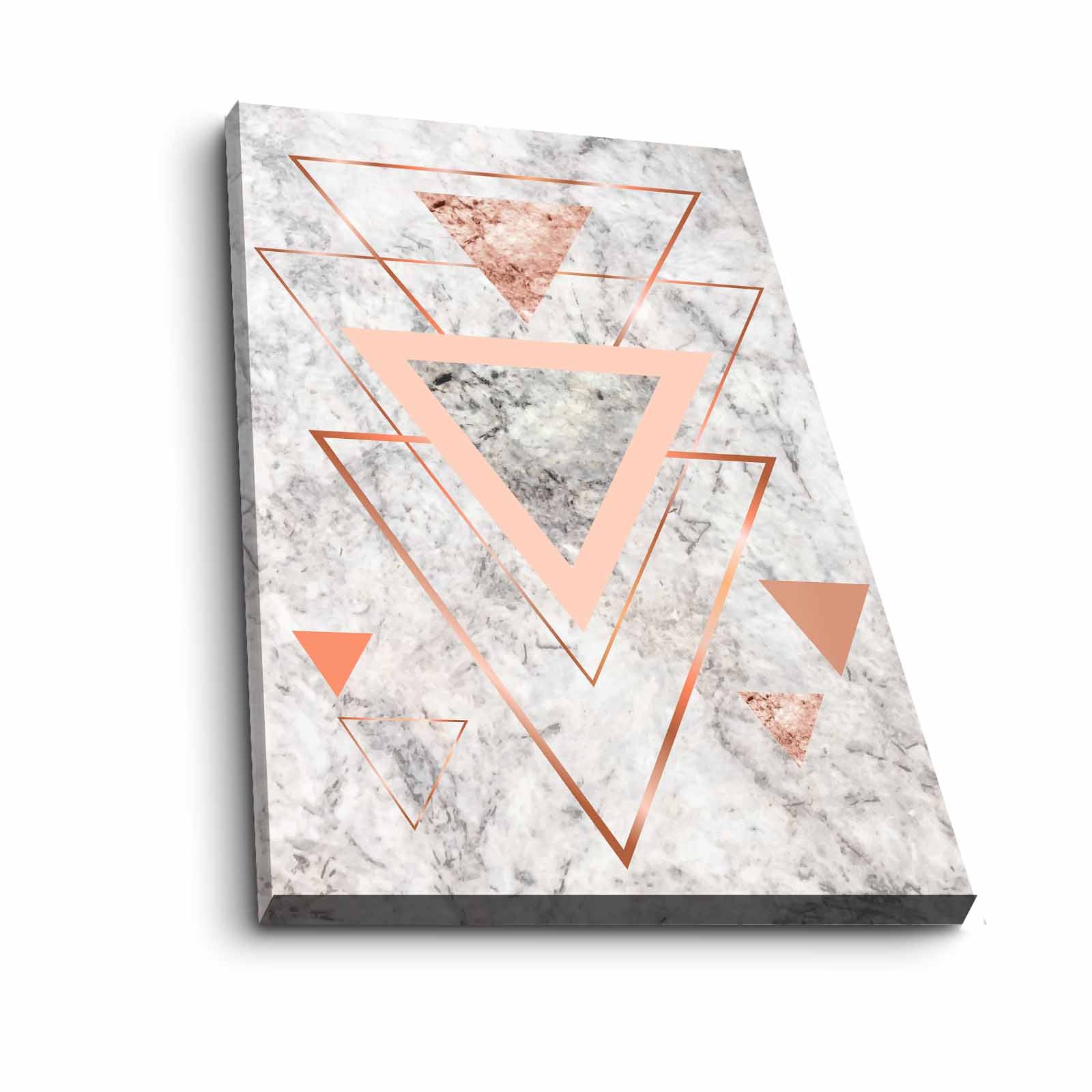 Quadro Decorativo em Tela 45x70cm - Pintura Multicolor com Moldura de Pinho Natural