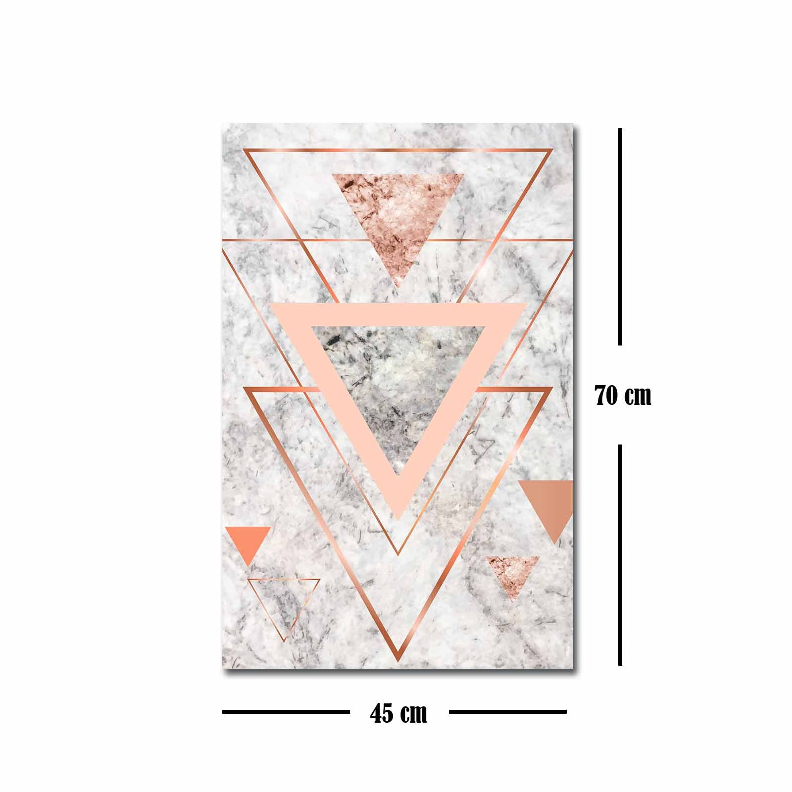 Quadro Decorativo em Tela 45x70cm - Pintura Multicolor com Moldura de Pinho Natural