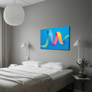 Quadro Decorativo em Tela 70x100cm - Moldura Pinho Maciço - Arte Multicolor para Decoração de Interiores