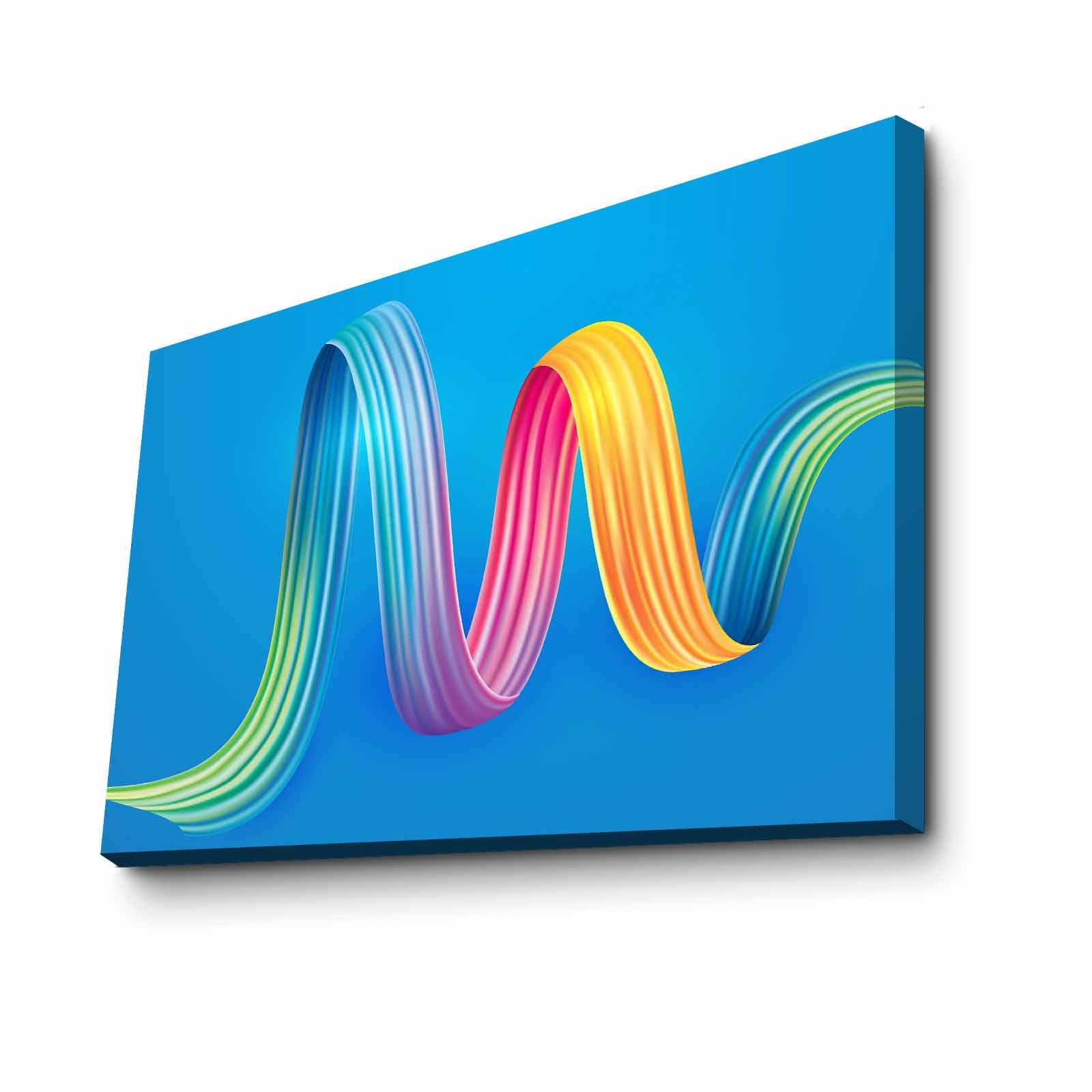 Quadro Decorativo em Tela 70x100cm - Moldura Pinho Maciço - Arte Multicolor para Decoração de Interiores