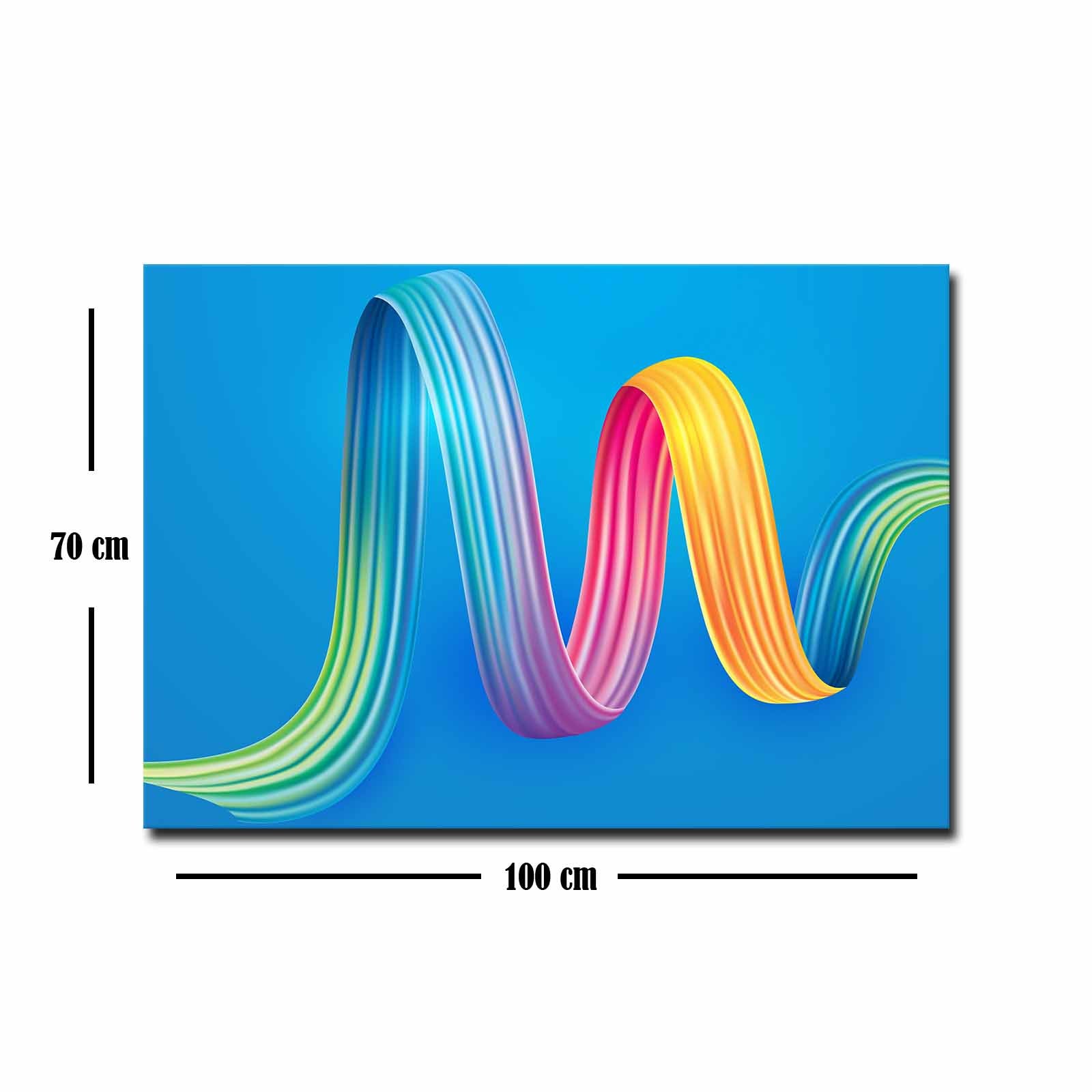 Quadro Decorativo em Tela 70x100cm - Moldura Pinho Maciço - Arte Multicolor para Decoração de Interiores