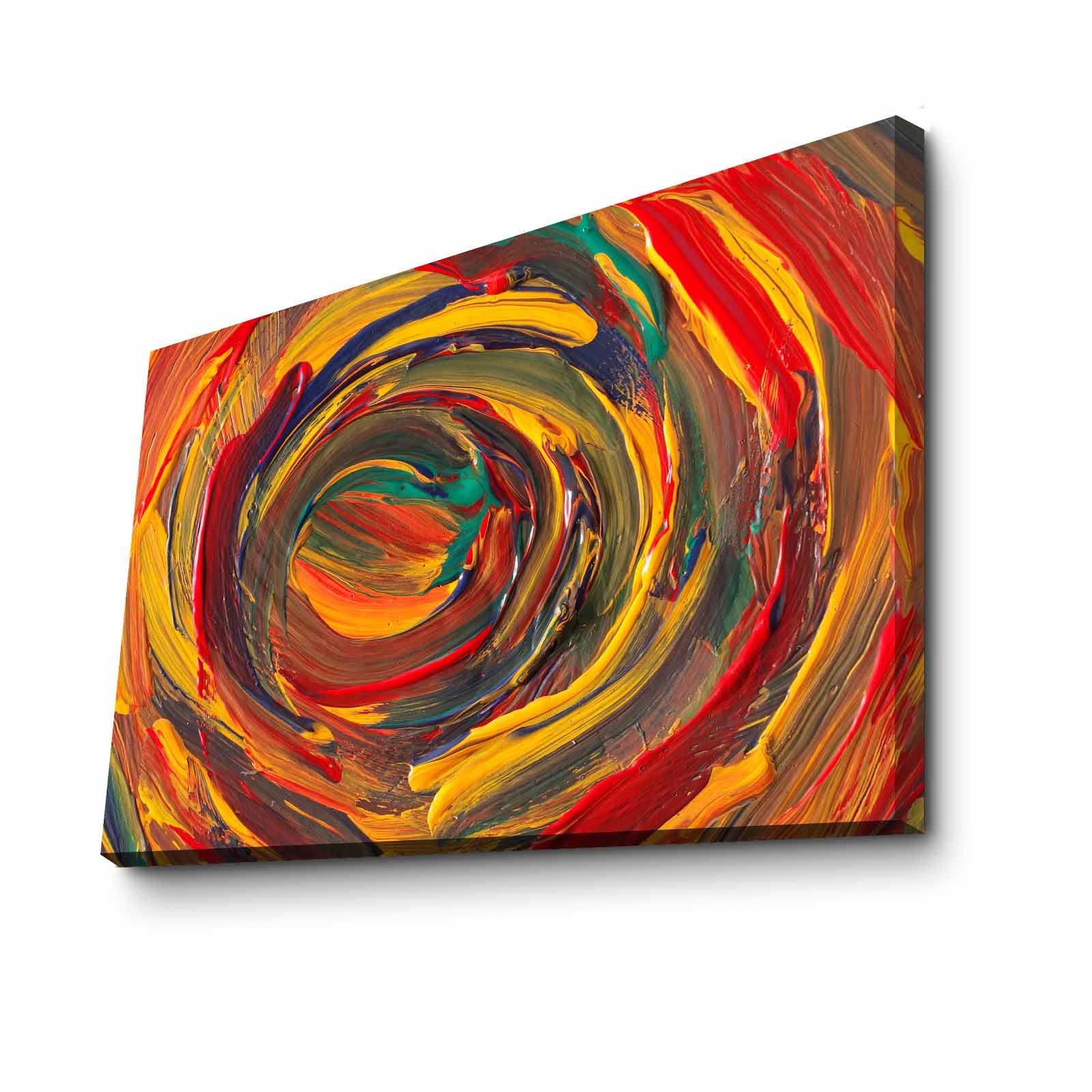 Quadro Decorativo em Tela 70x100cm - Moldura Pinho Maciço - Arte Multicolor para Decoração de Interiores