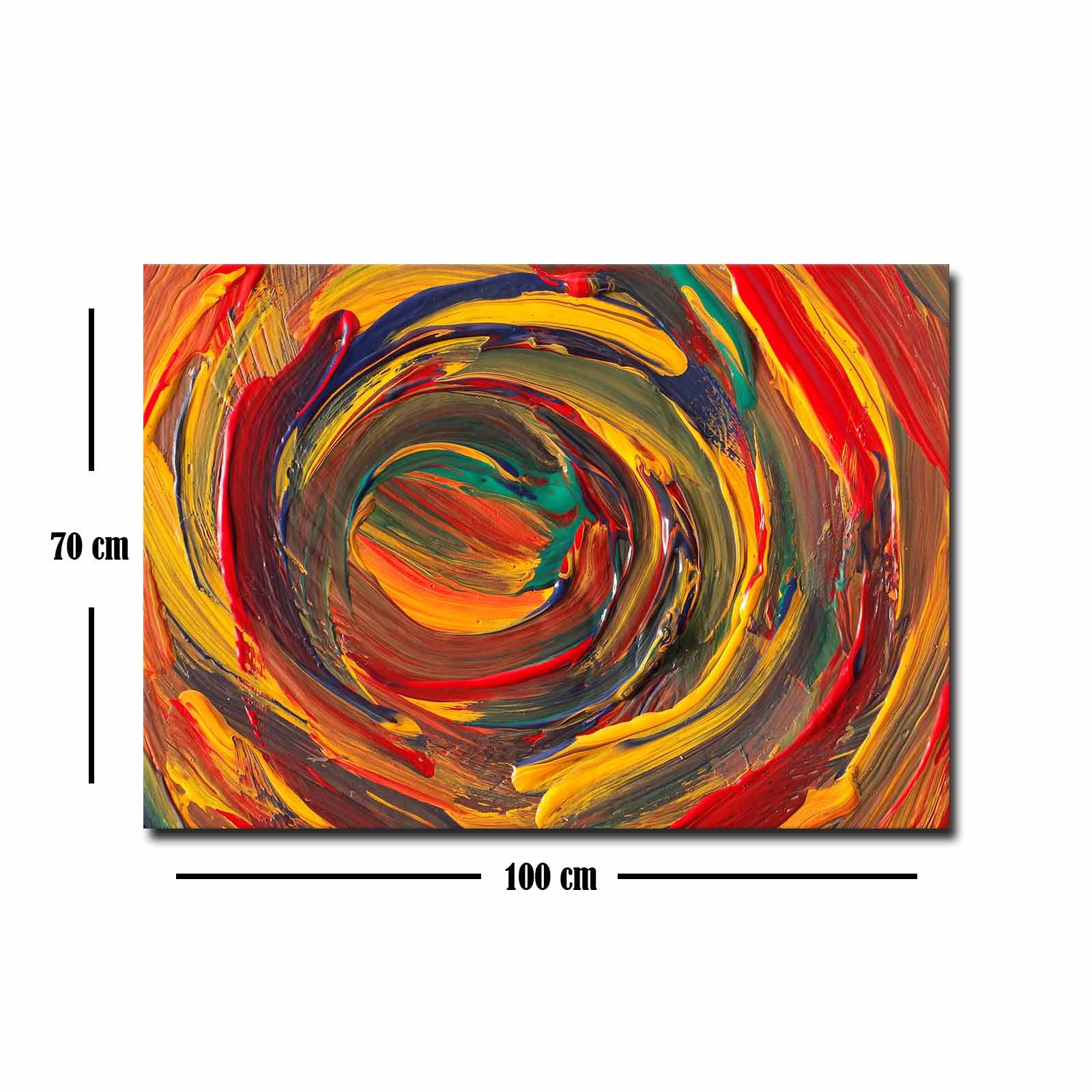 Quadro Decorativo em Tela 70x100cm - Moldura Pinho Maciço - Arte Multicolor para Decoração de Interiores