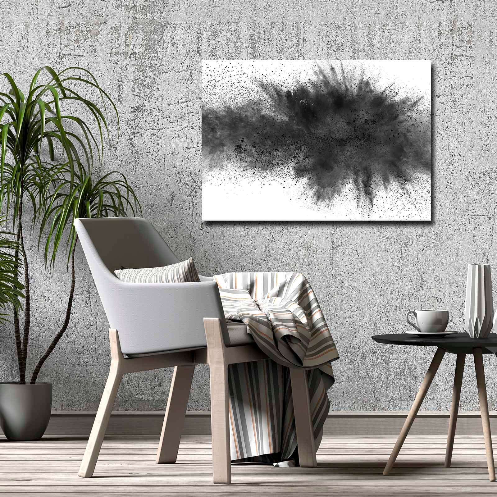 Quadro Decorativo em Tela 70x100cm - Moldura Pinho Maciço - Arte Multicolor para Decoração de Interiores