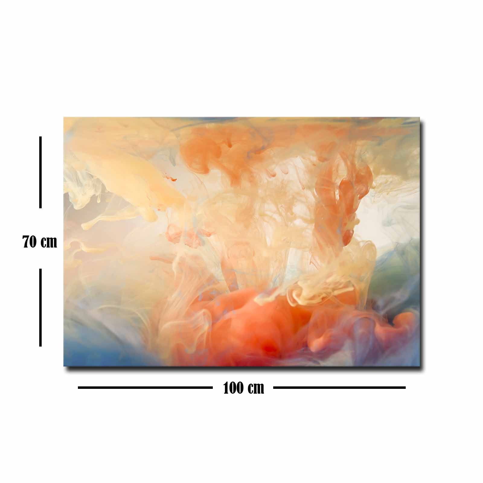 Quadro Decorativo em Tela 70x100cm - Moldura Pinho Maciço - Arte Multicolor para Decoração de Interiores