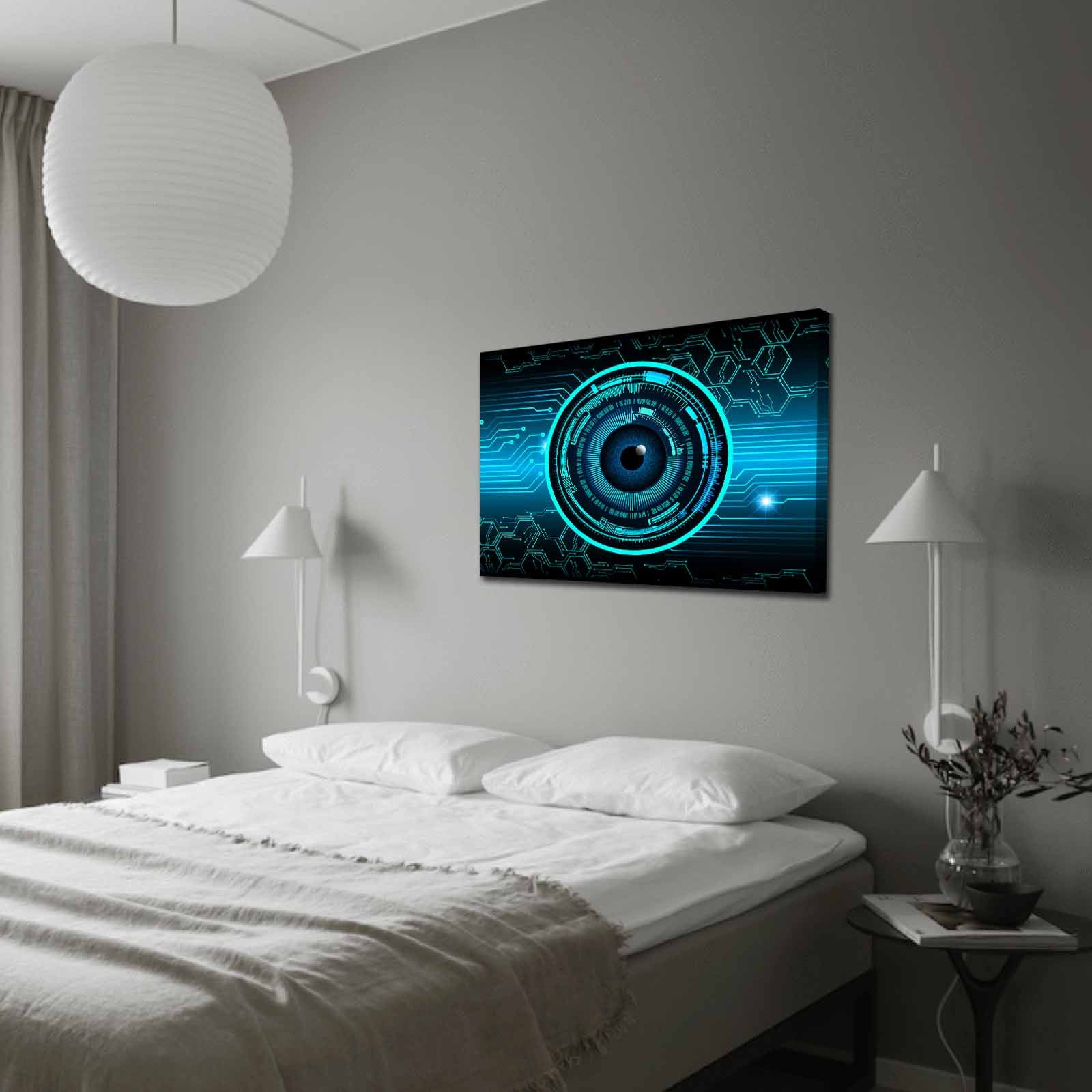 Quadro Decorativo em Tela 70x100cm - Moldura Pinho Maciço - Arte Multicolor para Decoração de Interiores