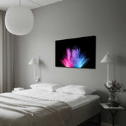 Quadro Decorativo em Tela 70x100cm - Moldura Pinho Maciço - Arte Multicolor para Decoração de Interiores