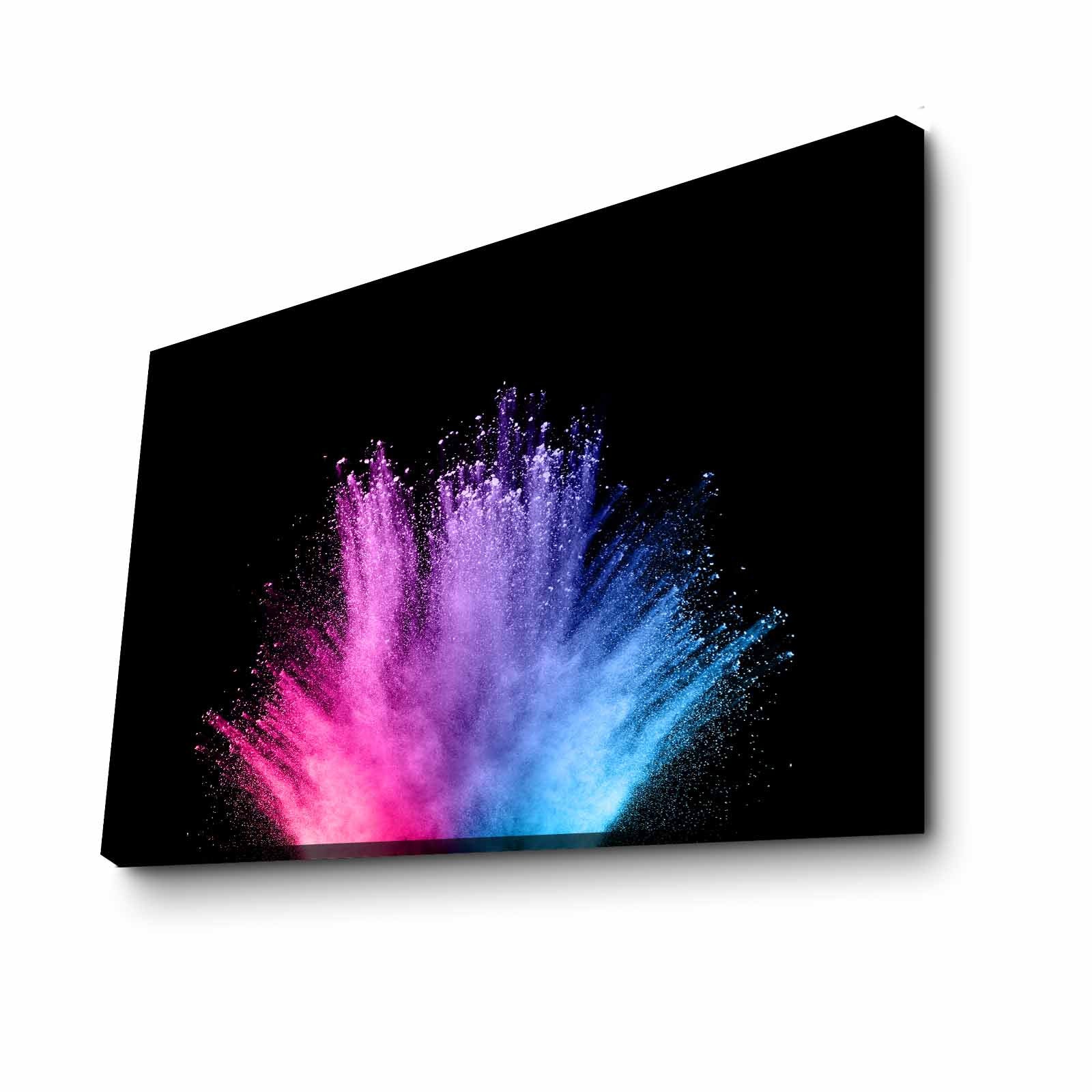 Quadro Decorativo em Tela 70x100cm - Moldura Pinho Maciço - Arte Multicolor para Decoração de Interiores