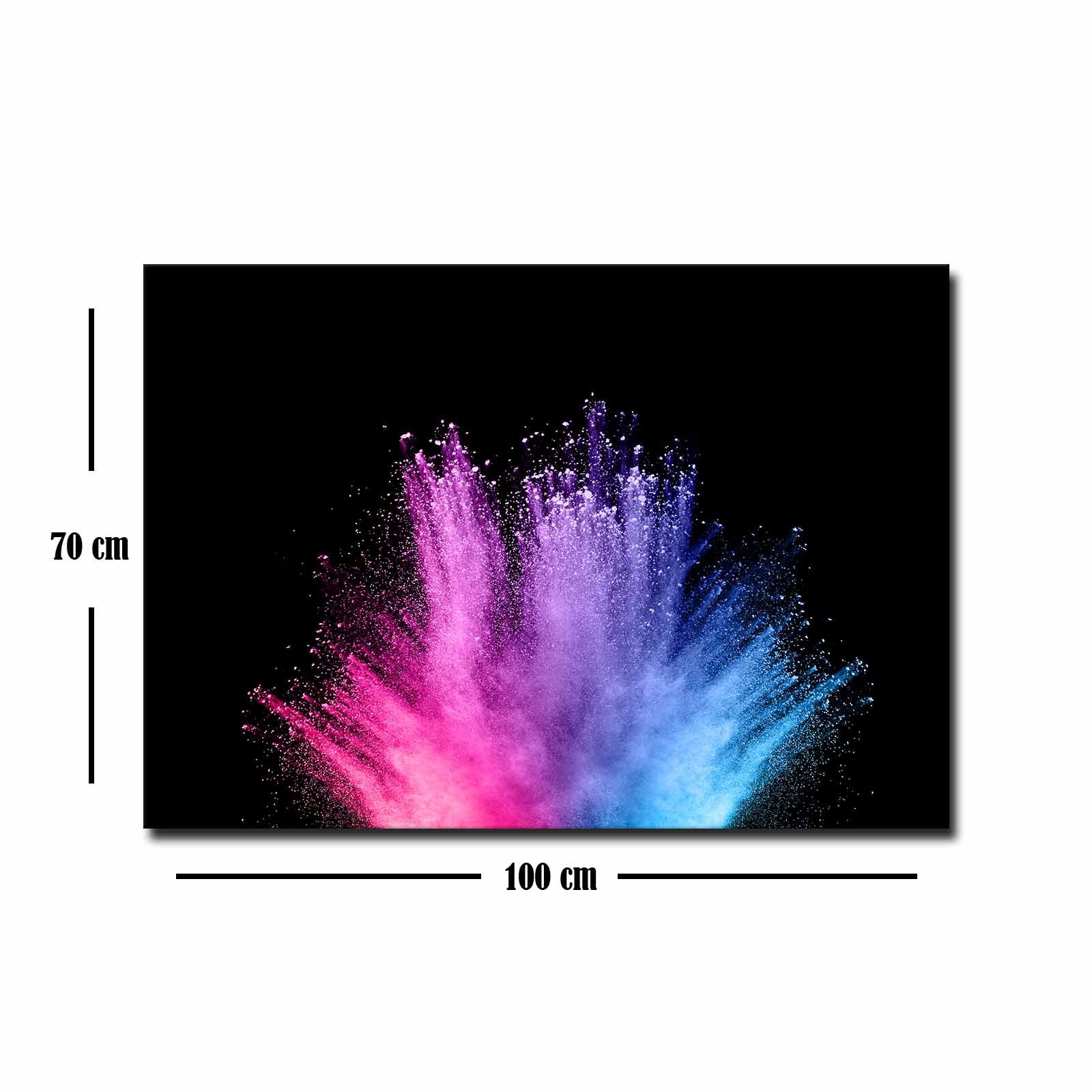 Quadro Decorativo em Tela 70x100cm - Moldura Pinho Maciço - Arte Multicolor para Decoração de Interiores