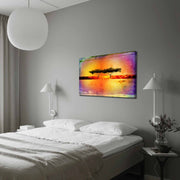 Quadro Decorativo em Tela 70x100cm - Moldura Pinho Maciço - Arte Multicolor para Decoração de Interiores