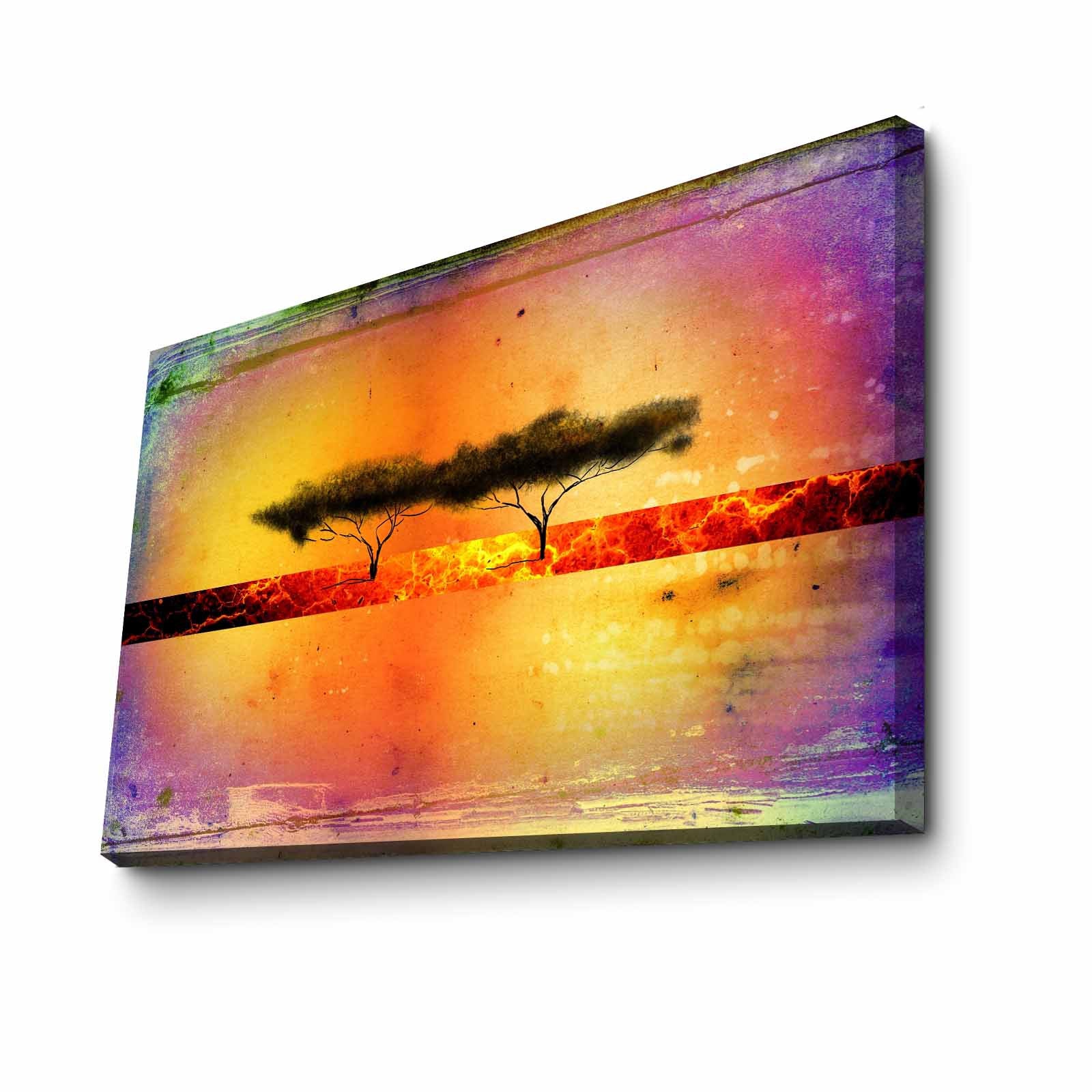 Quadro Decorativo em Tela 70x100cm - Moldura Pinho Maciço - Arte Multicolor para Decoração de Interiores