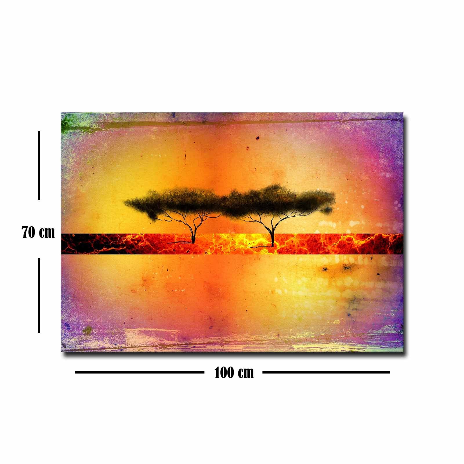 Quadro Decorativo em Tela 70x100cm - Moldura Pinho Maciço - Arte Multicolor para Decoração de Interiores