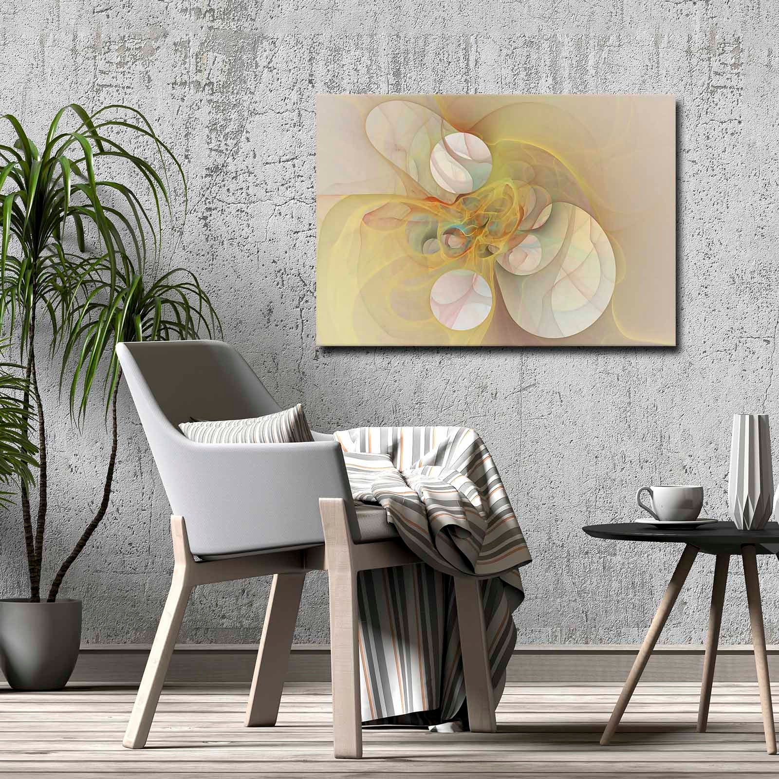 Quadro Decorativo em Tela 70x100cm - Moldura Pinho Maciço - Arte Multicolor para Decoração de Interiores