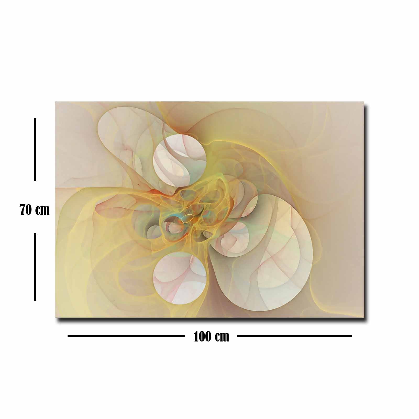 Quadro Decorativo em Tela 70x100cm - Moldura Pinho Maciço - Arte Multicolor para Decoração de Interiores