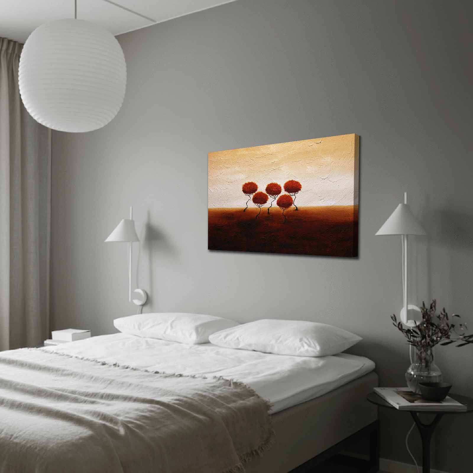 Quadro Decorativo em Tela 70x100cm - Moldura Pinho Maciço - Arte Multicolor para Decoração de Interiores