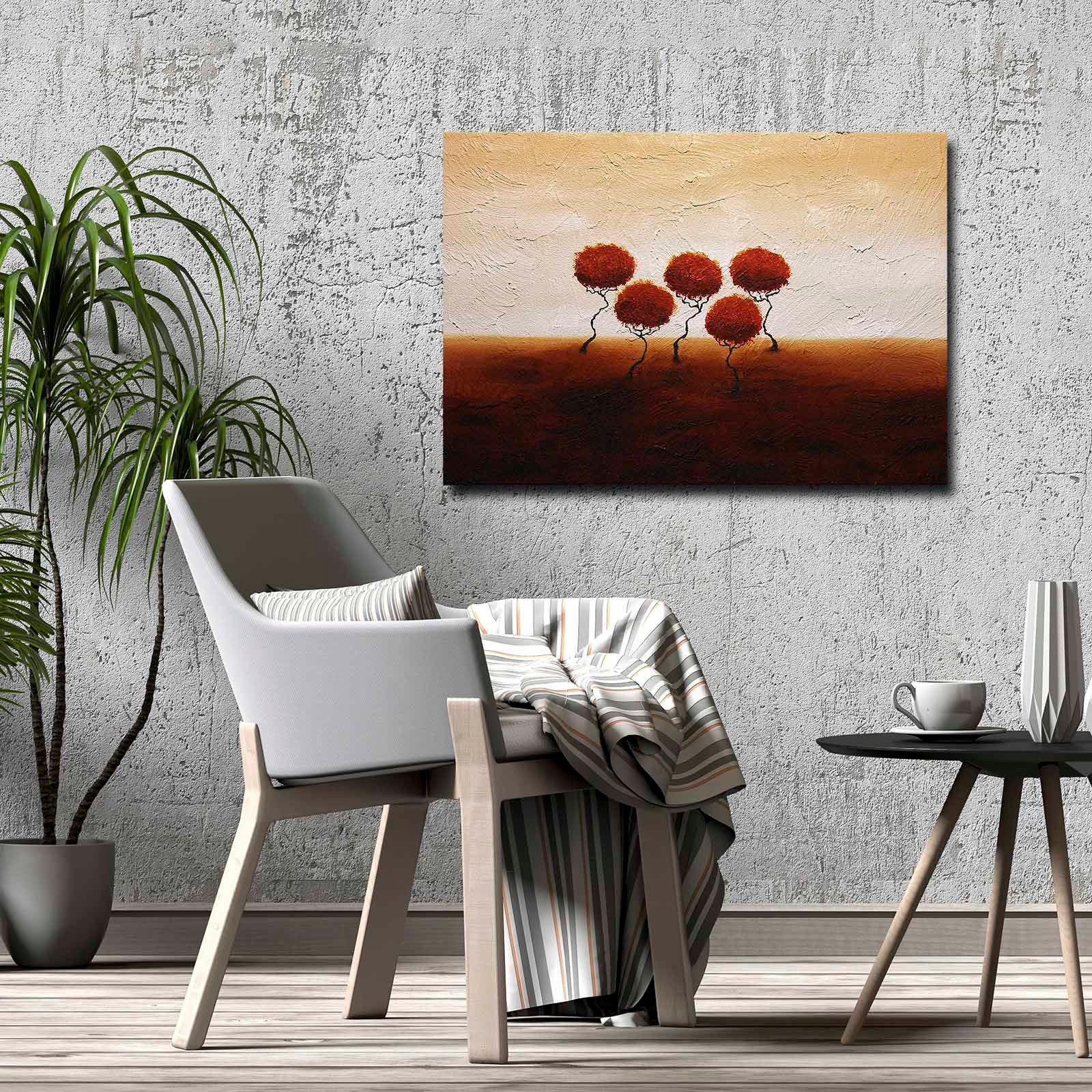 Quadro Decorativo em Tela 70x100cm - Moldura Pinho Maciço - Arte Multicolor para Decoração de Interiores