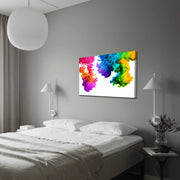 Quadro Decorativo em Tela 70x100cm - Moldura Pinho Maciço - Arte Multicolor para Decoração de Interiores