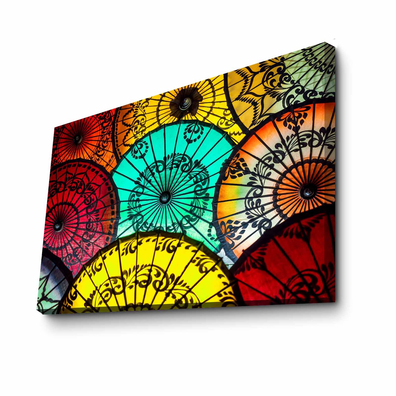 Quadro Decorativo em Tela 70x100cm - Moldura Pinho Maciço - Arte Multicolor para Decoração de Interiores