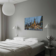 Quadro Decorativo em Tela 70x100cm - Moldura Pinho Maciço - Arte Multicolor para Decoração de Interiores