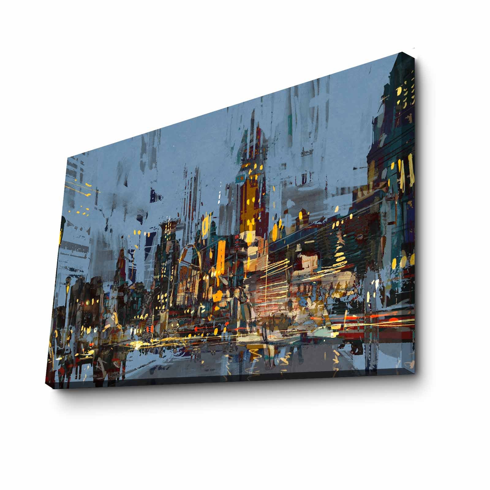 Quadro Decorativo em Tela 70x100cm - Moldura Pinho Maciço - Arte Multicolor para Decoração de Interiores