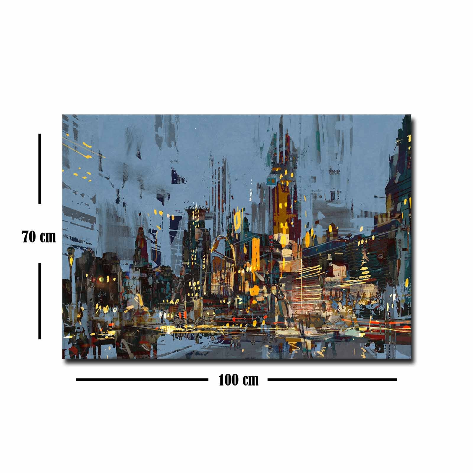 Quadro Decorativo em Tela 70x100cm - Moldura Pinho Maciço - Arte Multicolor para Decoração de Interiores