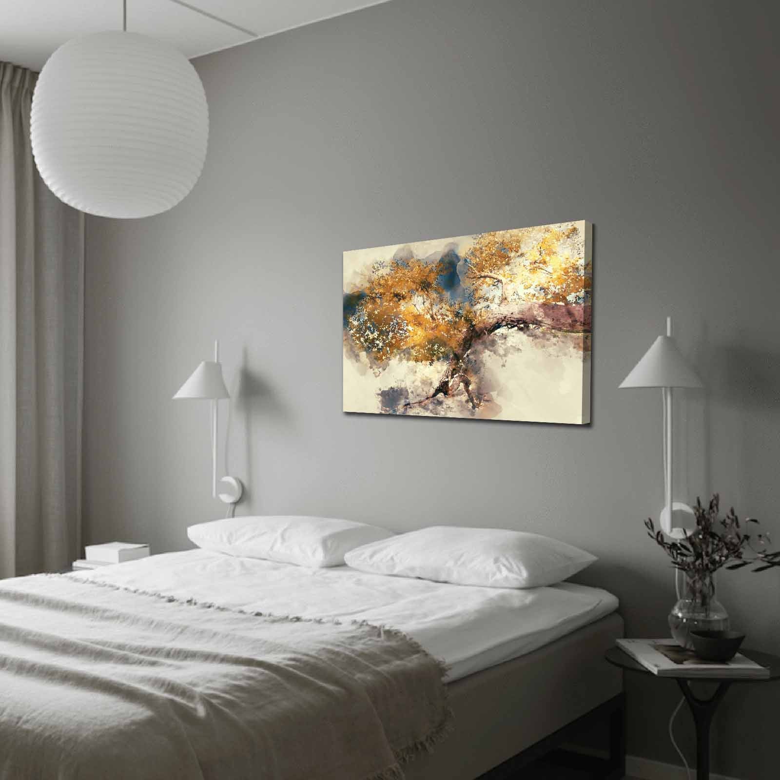 Quadro Decorativo em Tela 70x100cm - Moldura Pinho Maciço - Arte Multicolor para Decoração de Interiores
