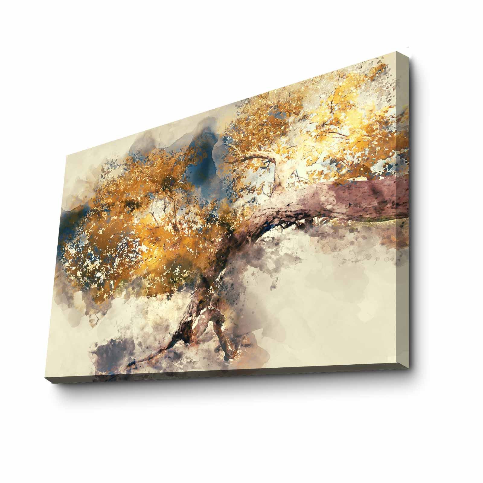 Quadro Decorativo em Tela 70x100cm - Moldura Pinho Maciço - Arte Multicolor para Decoração de Interiores