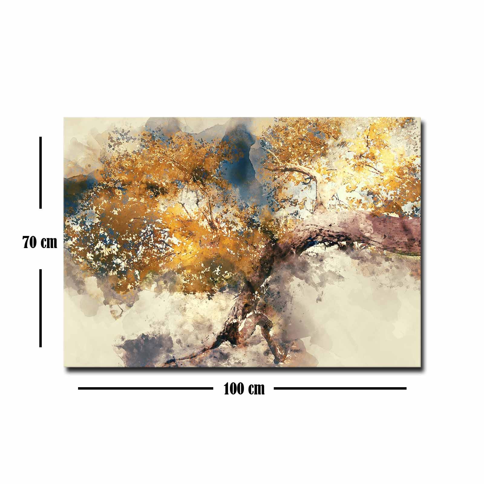 Quadro Decorativo em Tela 70x100cm - Moldura Pinho Maciço - Arte Multicolor para Decoração de Interiores