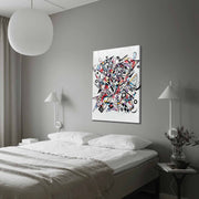 Quadro Decorativo em Tela 70x100cm - Moldura Pinho Maciço - Arte Multicolor para Decoração de Interiores