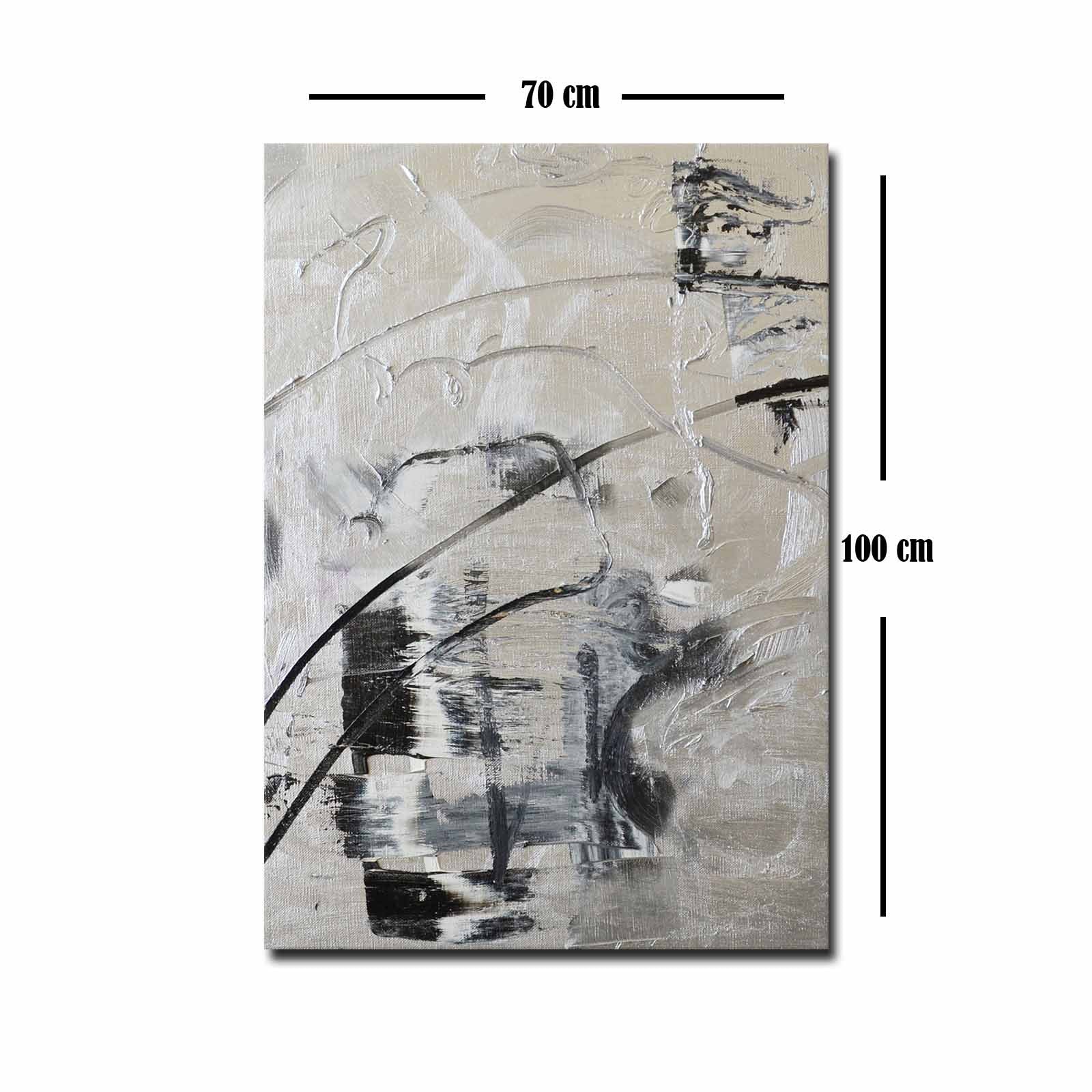 Quadro Decorativo em Tela 70x100cm - Moldura Pinho Maciço - Arte Multicolor para Decoração de Interiores