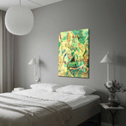 Quadro Decorativo em Tela 70x100cm - Moldura Pinho Maciço - Arte Multicolor para Decoração de Interiores