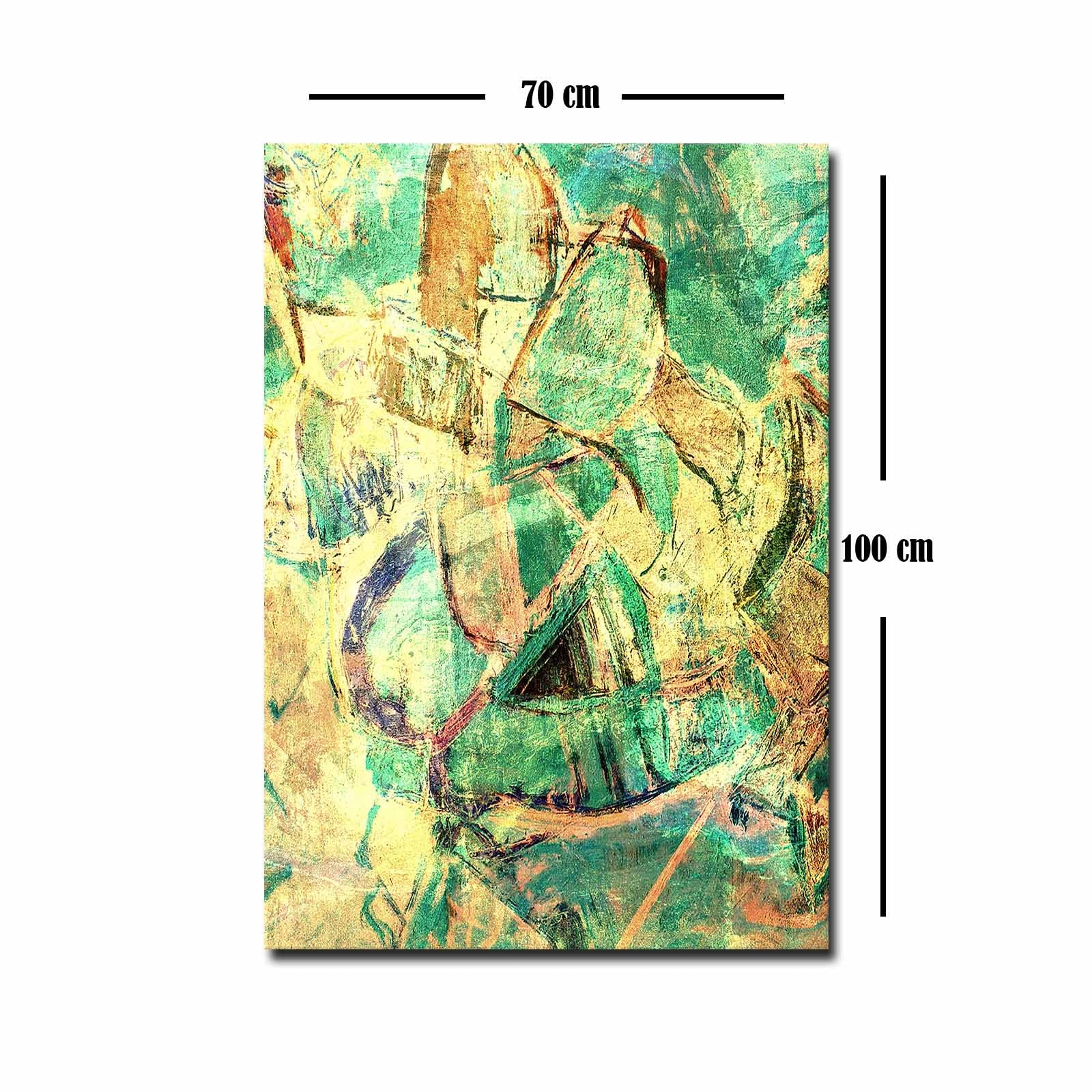 Quadro Decorativo em Tela 70x100cm - Moldura Pinho Maciço - Arte Multicolor para Decoração de Interiores