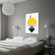 Quadro Decorativo em Tela 70x100cm - Moldura Pinho Maciço - Arte Multicolor para Decoração de Interiores